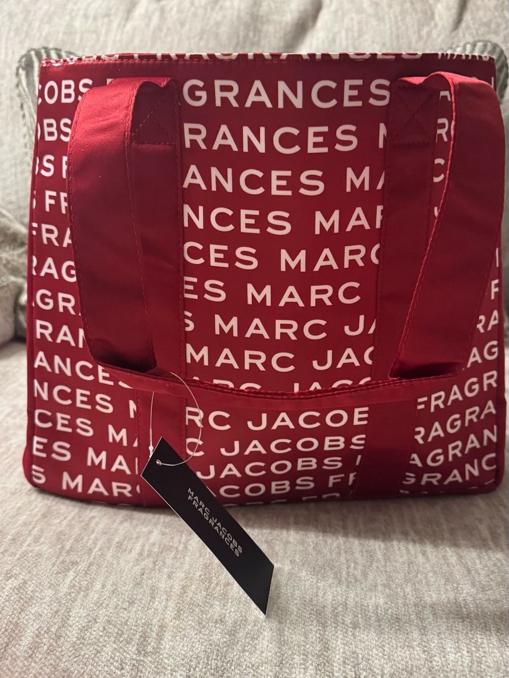 Marc Jacobs Red Logo All-Over Print Tote